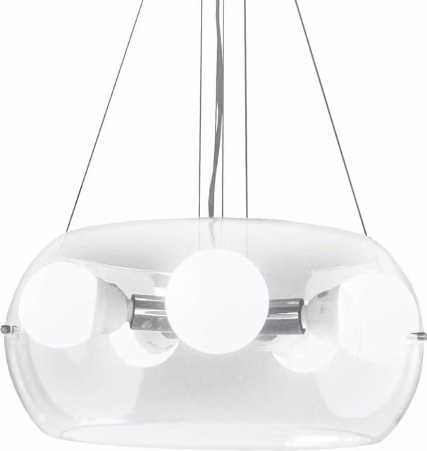 Netlighting Audi 5 Light Ceiling Pendant with Transparent Glass and Chrome Finish, E27