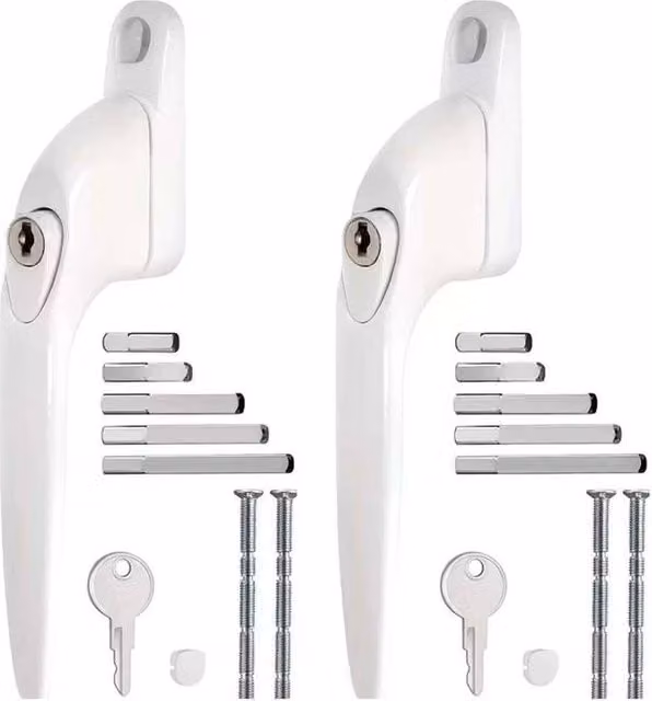 FLAVORA 2 Pack White UPVC Universal Espag Window Handles – 1