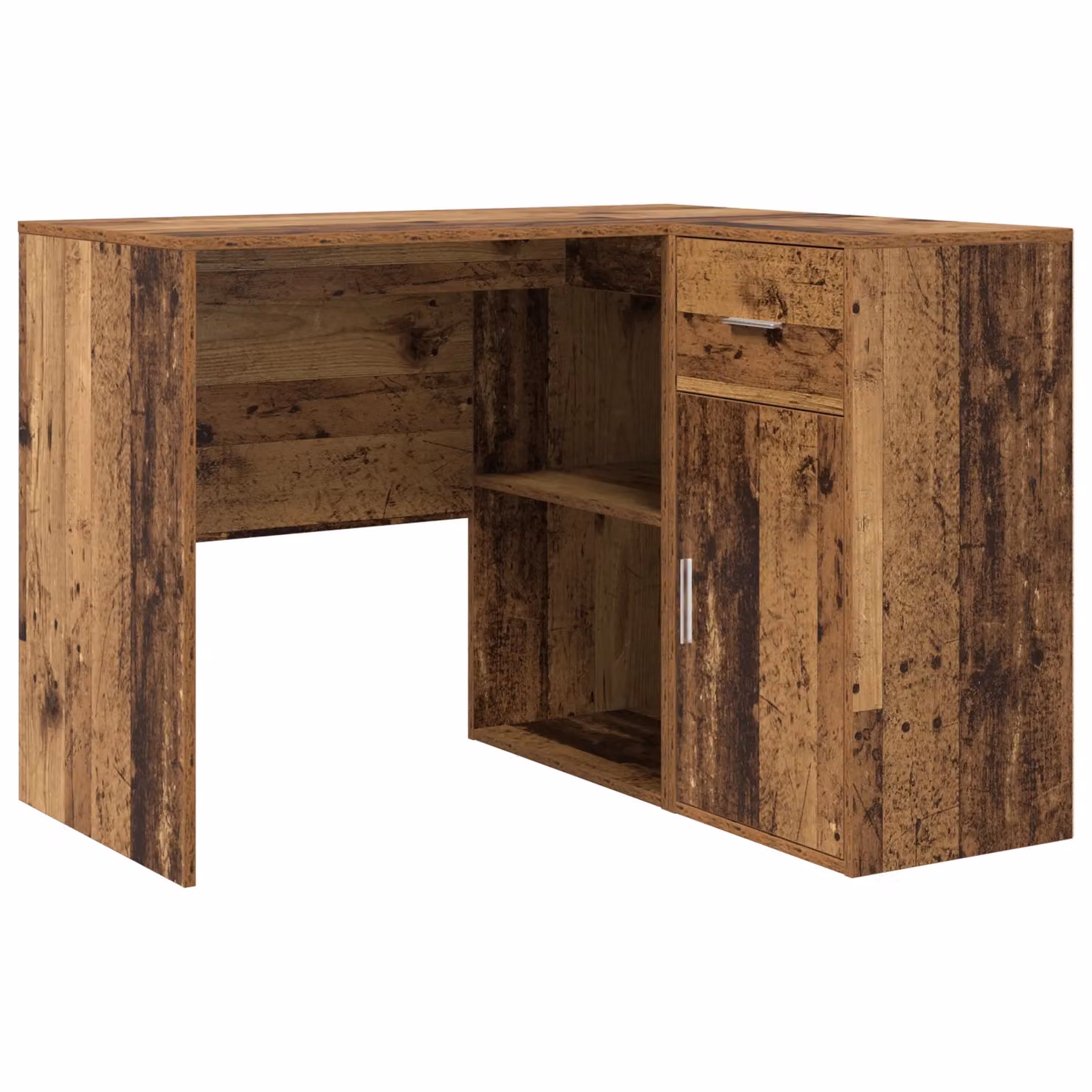 Berkfield Home Corner Desk in Old Wood Brown and Beige, W/D/H: 102 x 88 x 75 cm – 2