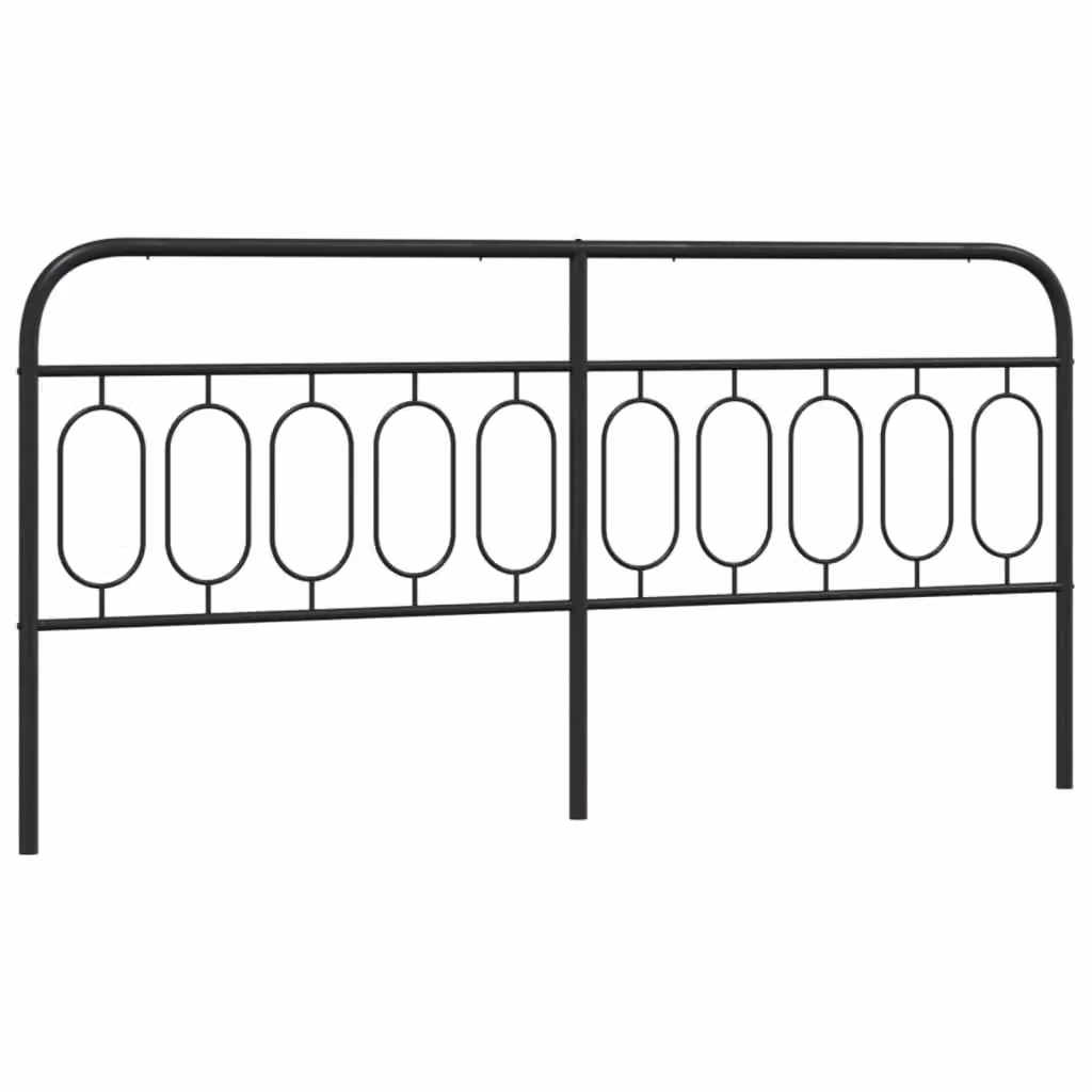 Berkfield Home Classic Metal Headboard in Black, Width: 200 cm – 2
