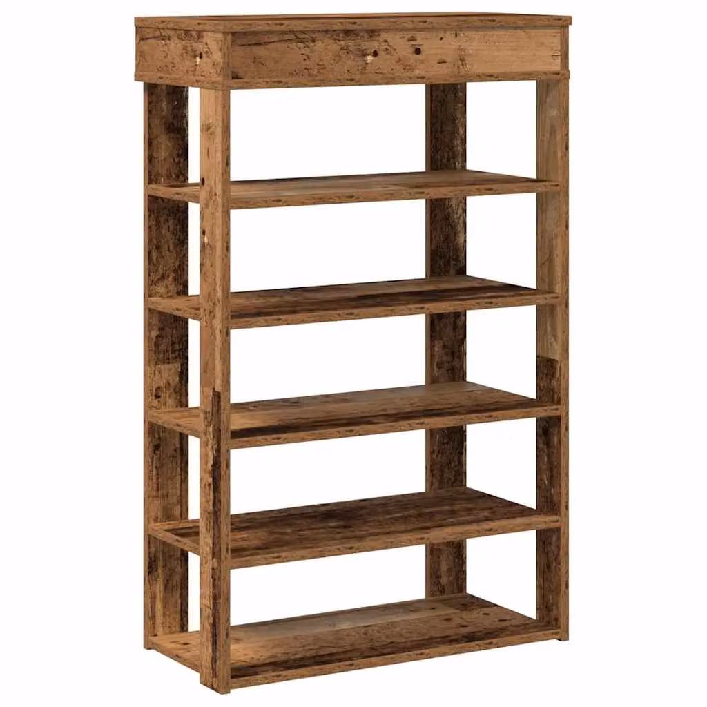 Berkfield Home Shoe Rack in Old Wood Brown, W/D/H: 60 x 30 x 98 cm – 2