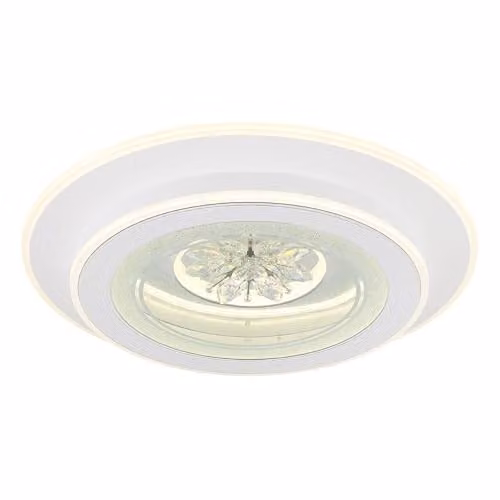 Globo Lighting LED Crystal Ceiling Light with Remote Control, Dimmable CCT and Timer, White and Chrome, Diameter: 46 cm – 2