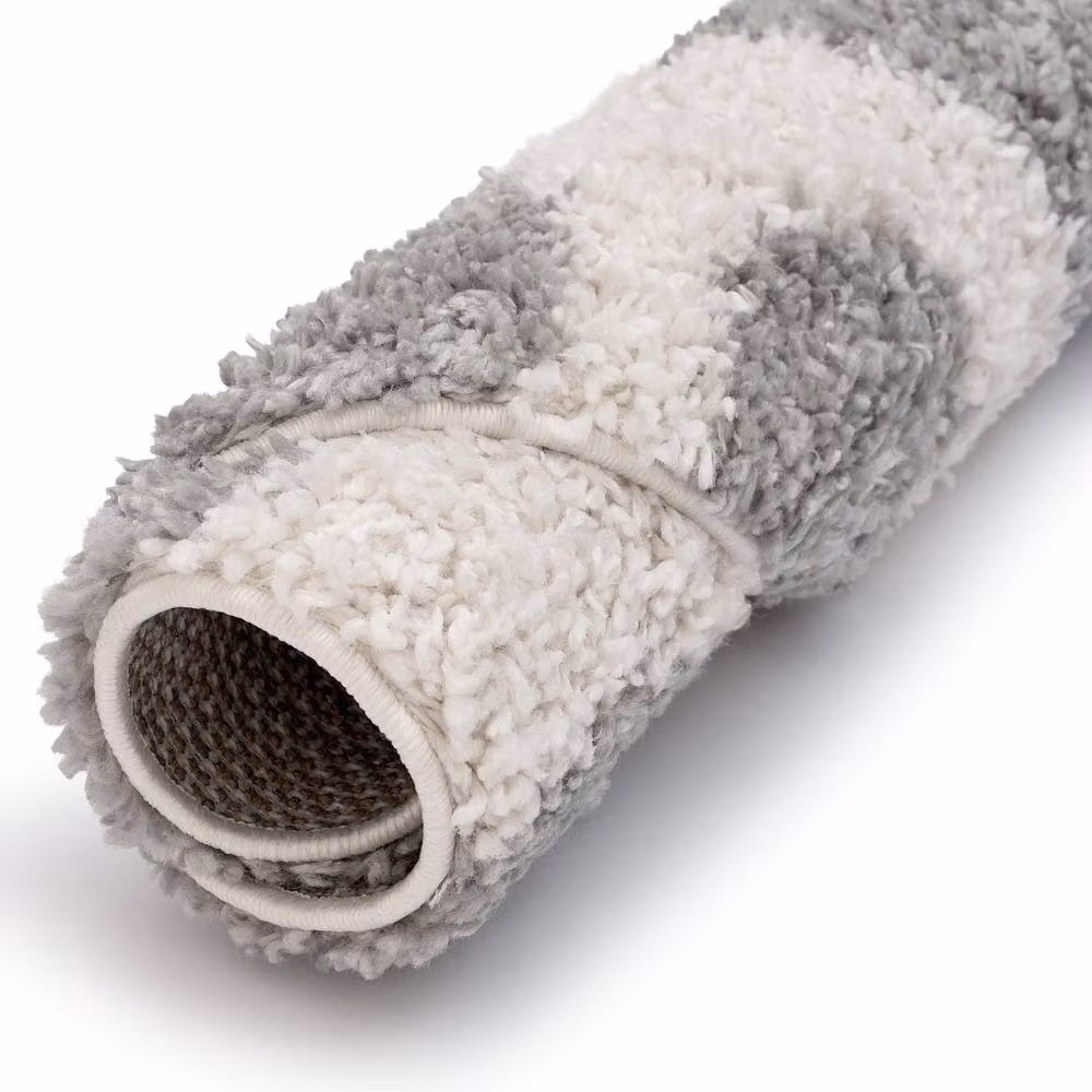 THE RUGS Moodi Pebble Design Shaggy Soft High Pile Living Room Rug in Grey, W: 80 cm, L: 150 cm – 3