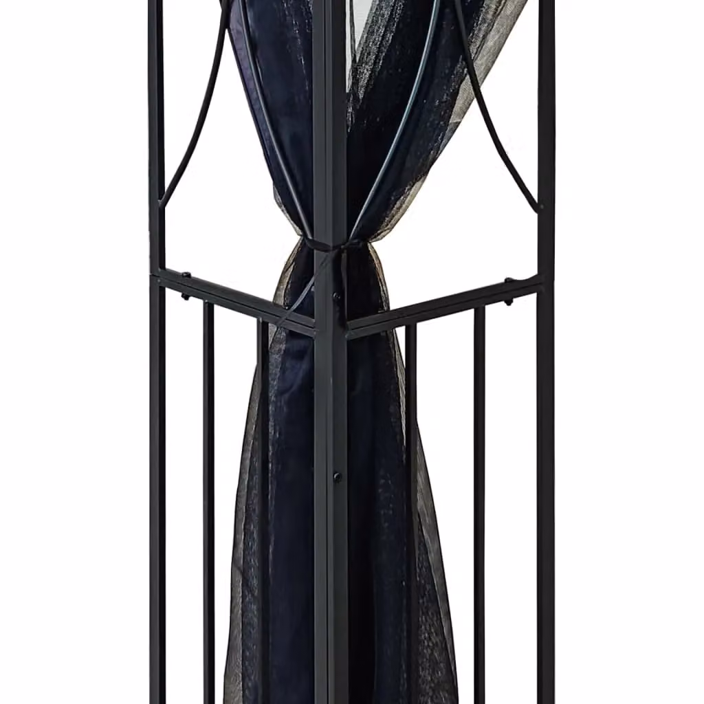 Berkfield Home Anthracite Gazebo with Sidewalls and Black Steel Frame, W/D/H: 300 x 300 x 270 cm – 3