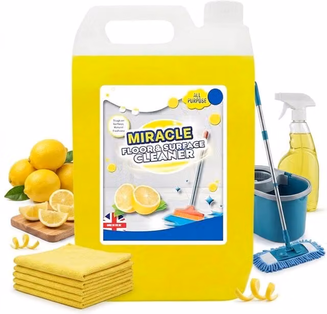 Storm Trading Group Concentrated Lemon Floor Cleaner for All Surfaces, 4 x 2.5 l, Yellow