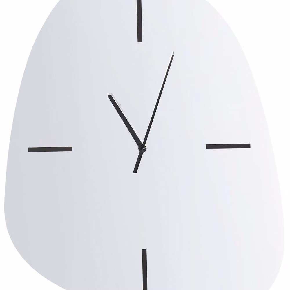 Wyld and Coco Minimalist Analog Mirrored Wall Clock in Silver and Black Glass, W: 54 cm, H: 45 cm – 2