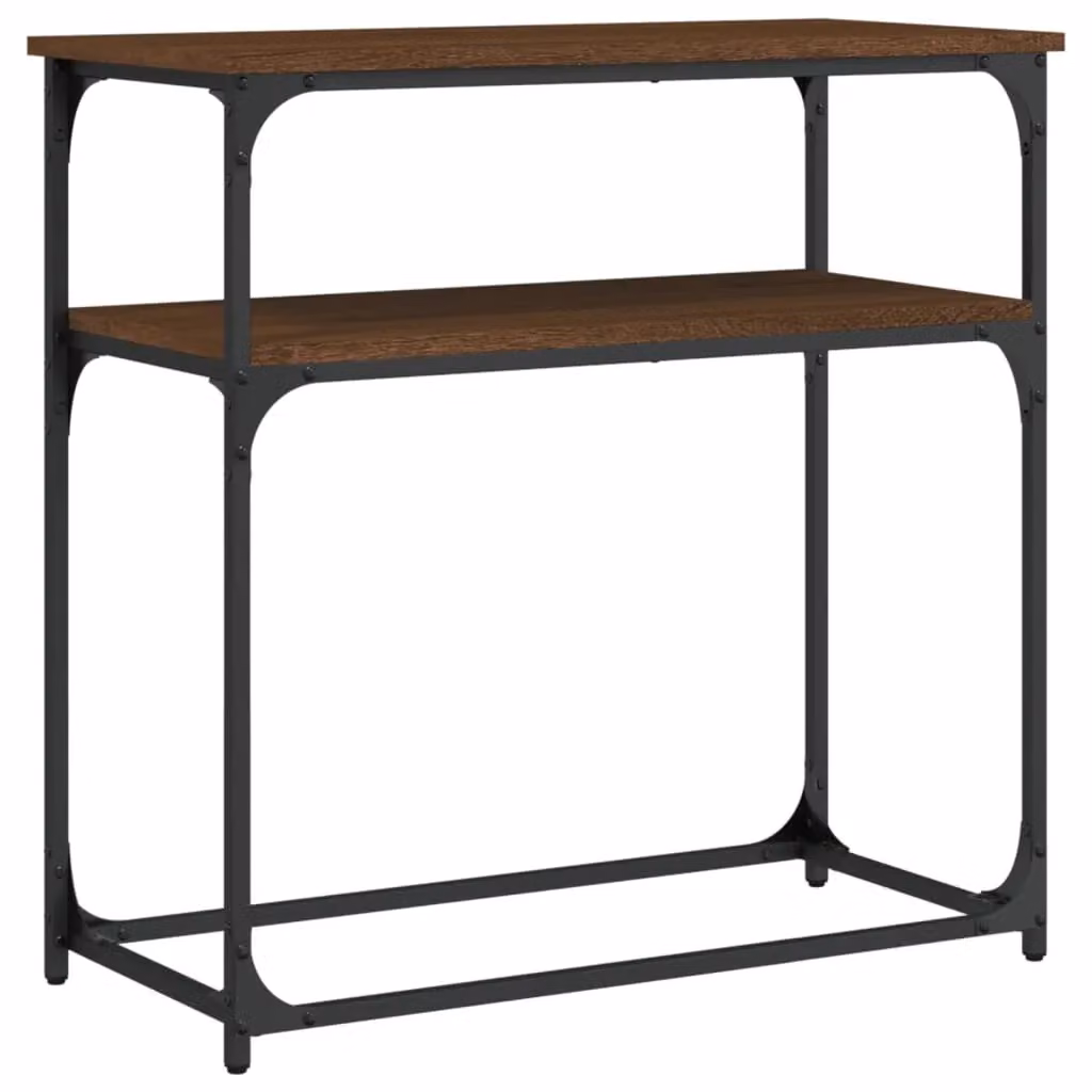 Berkfield Home Industrial Console Table, Brown Oak, W/D/H: 75 x 35.5 x 75 cm – 2