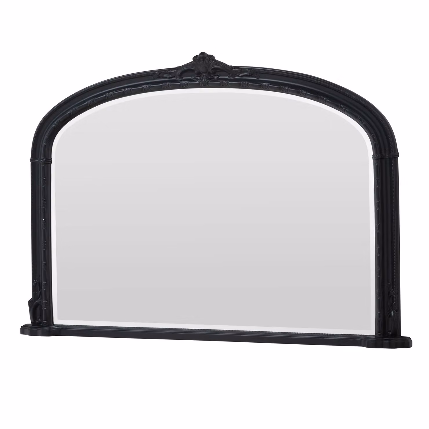 Yearn Mirrors Arched Victorian Overmantle Wall Mirror in Black, W: 127 cm, H: 89 cm – 4