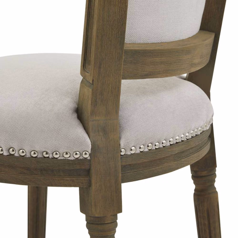 Lemon Pavilion Furniture and Decor Ripley Dining Chair in Grey Fabric and Rubberwood, W: 51 cm, D: 56 cm, H: 96 cm – 4