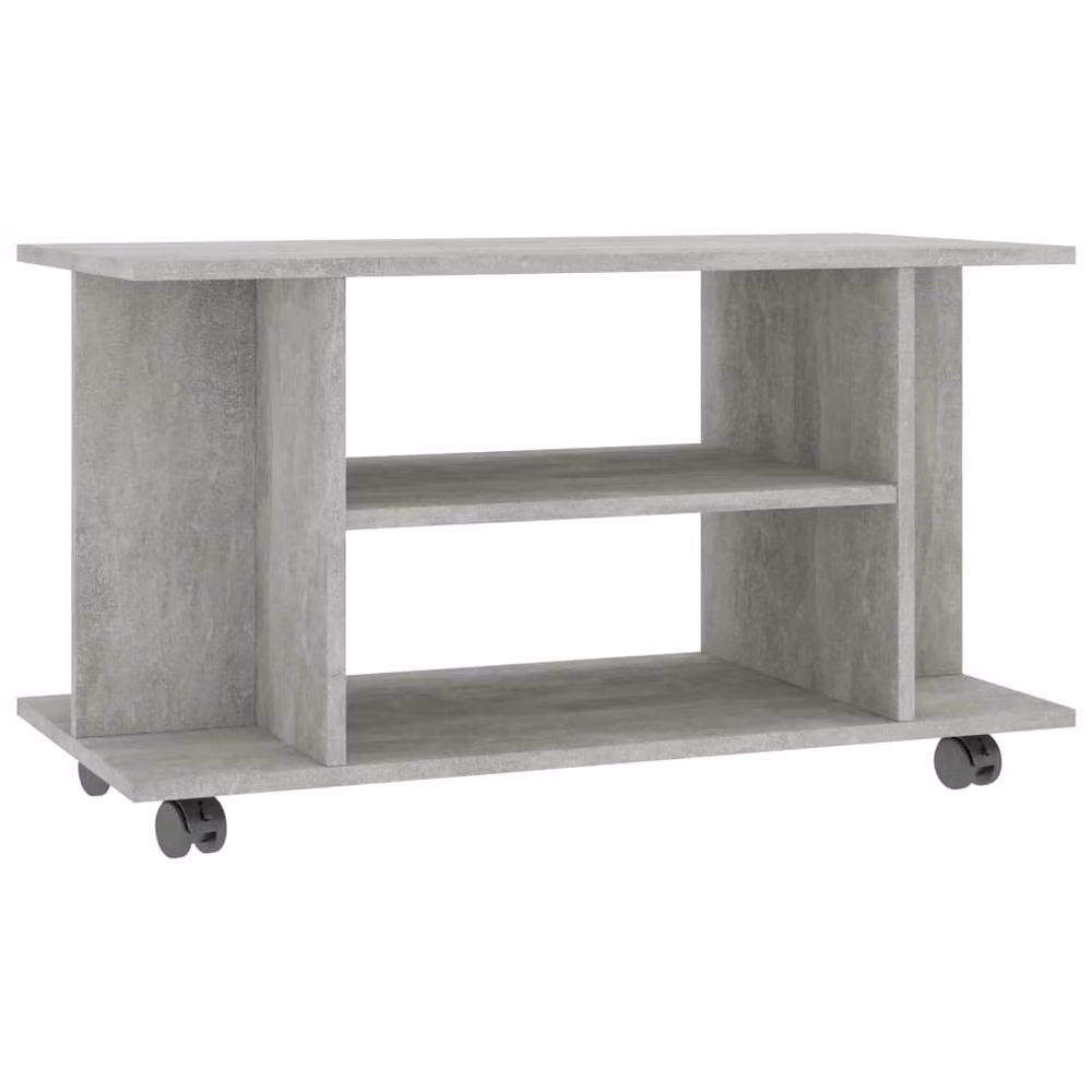Berkfield Home TV Cabinet with Castors in Concrete Grey, W/D/H: 80 x 40 x 45 cm – 3