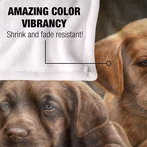Wild Wings Puppies Silky Touch Super Soft Fleece Throw Blanket in White, W/D/H: 152 x 127 cm – 3