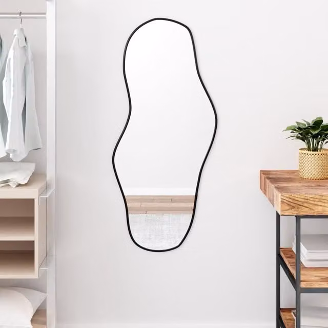 Berkfield Home Minimalist Rectangular Wall Mirror, Black, W: 100 cm, H: 45 cm – 1
