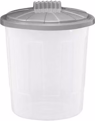 Nordara 8L Fun Bin with Flip Lid in Grey and Transparent Plastic