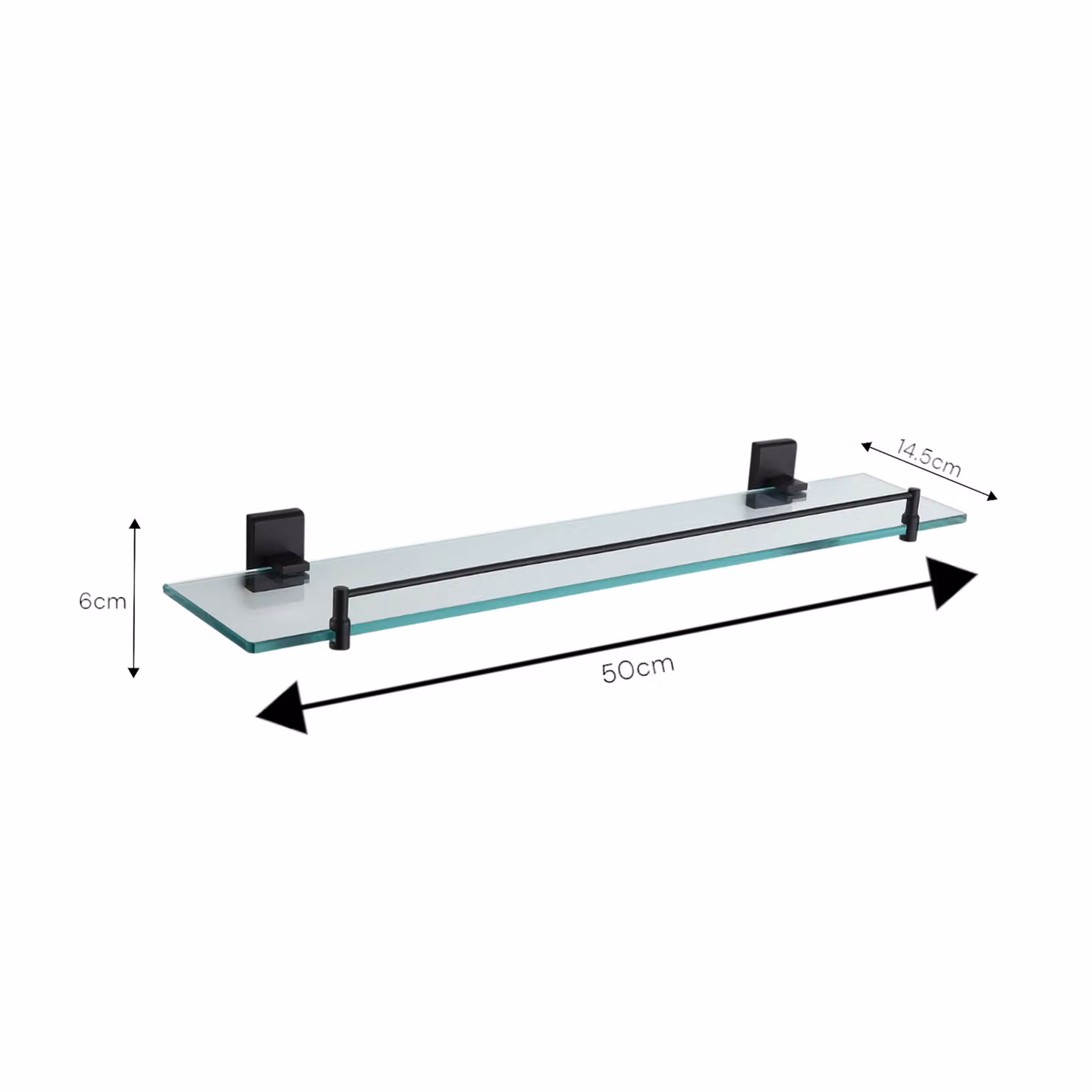 Showerdrape Unity Black Stainless Steel and Glass Wall Mounted Vanity Shelf – 2