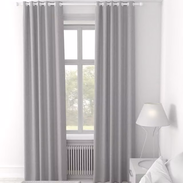 Willow Made to Measure Grey Blackout Eyelet Fabric Curtain Panel