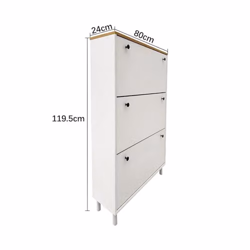 Hygrad Built to Survive Wooden Shoe Storage Cabinet with Tilting Doors and Drawers, White or Black – 2