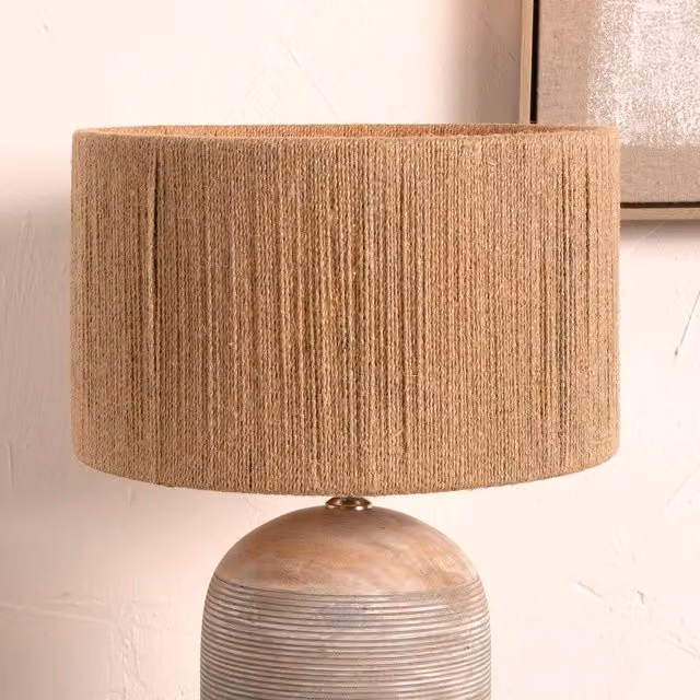 Ruma Natural Rope Cylinder Lamp Shade in Beige, Diameter: 30 cm