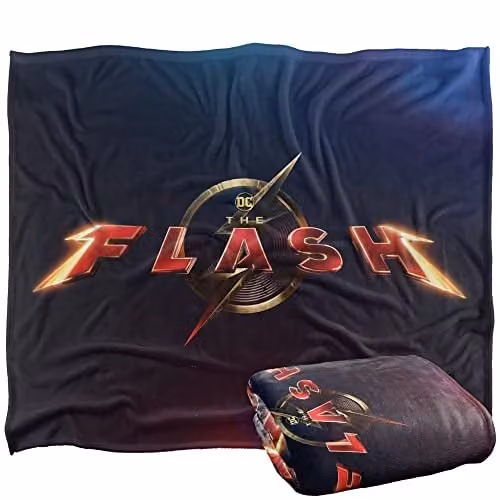 LOGOVISION The Flash Movie Logo Super Soft Microfibre Fleece Throw Blanket, White, W/D/H: 152 x 127 cm – 1