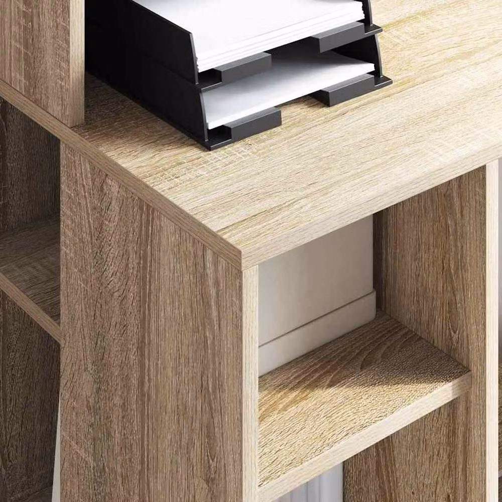 Berkfield Modern Writing Desk with Storage in Sonoma Oak, W/D/H: 90 x 48 x 101.5 cm – 3