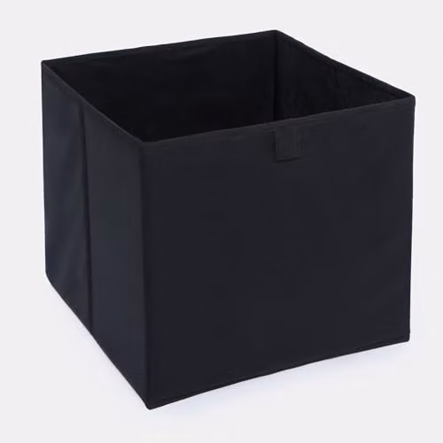 OHS Set of 2 Matte Velvet Collapsible Storage Boxes in Black – 4