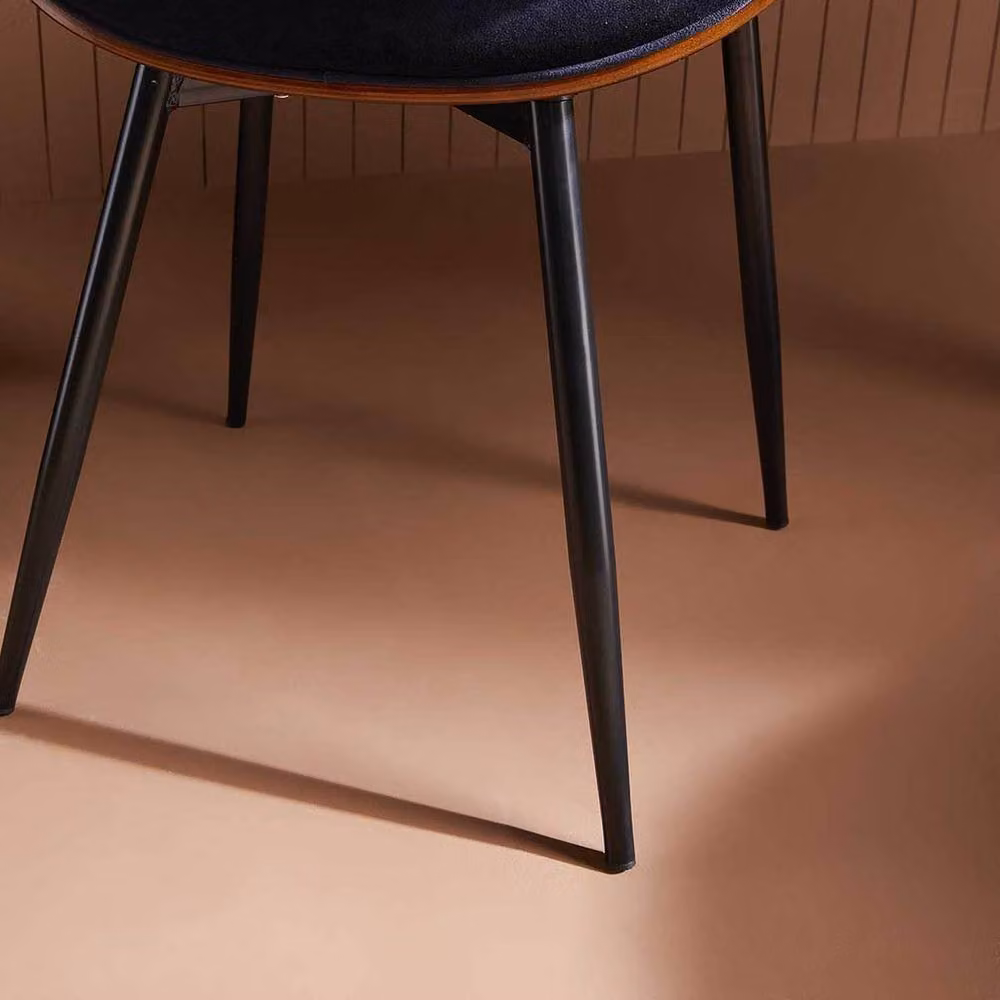 Signature Mannix Walnut-Finish Dining Chair with Blue Velvet Seat, H 78 x W 56 x D 44.5 cm – 3