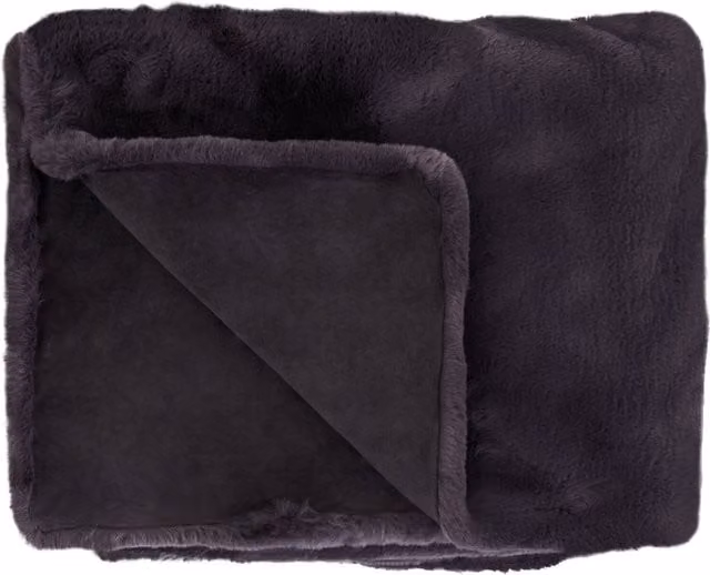 Bosie Lamina Grey Fluffy Faux Fur Throw