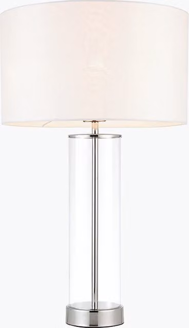 Netlighting Lessina Table Lamp in White with Transparent Glass and Fabric Shade E27