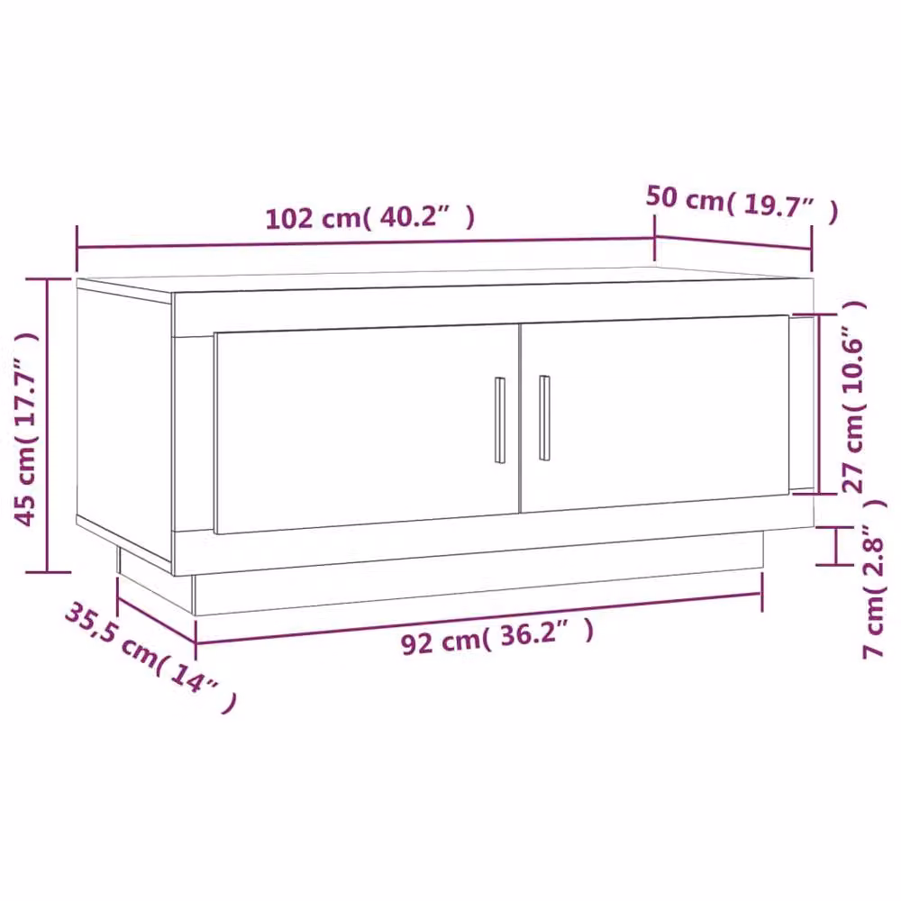Berkfield Home Modern Rectangular Coffee Table in Brown Oak, W/D/H: 102 x 50 x 45 cm – 4
