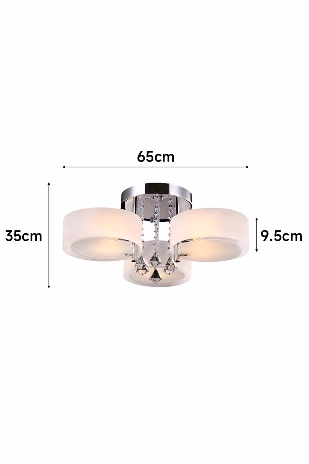 Living and Home Round LED Semi Flush Mount Ceiling Light in White – 3