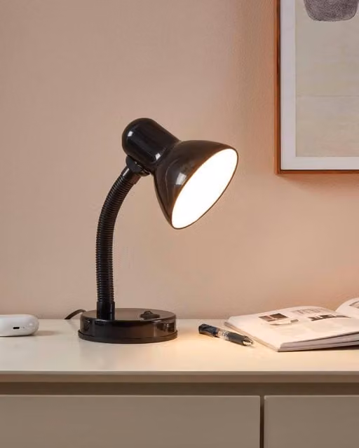 Eglo Basic Adjustable Black Plastic and Metal Table Lamp – 1