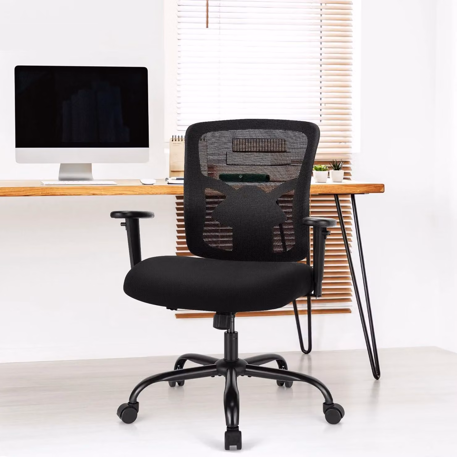 Costway Ergonomic Black Mesh Executive Office Chair with Adjustable Weight and Armrests – 3