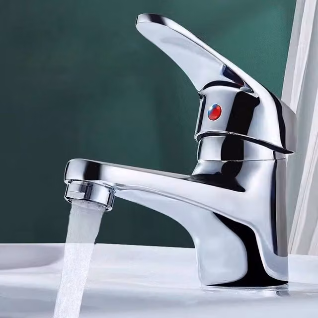 Ventryn Chrome Cloakroom Basin Mixer Tap Mono with Pop-Up Waste and Fixings in Metallic Silver
