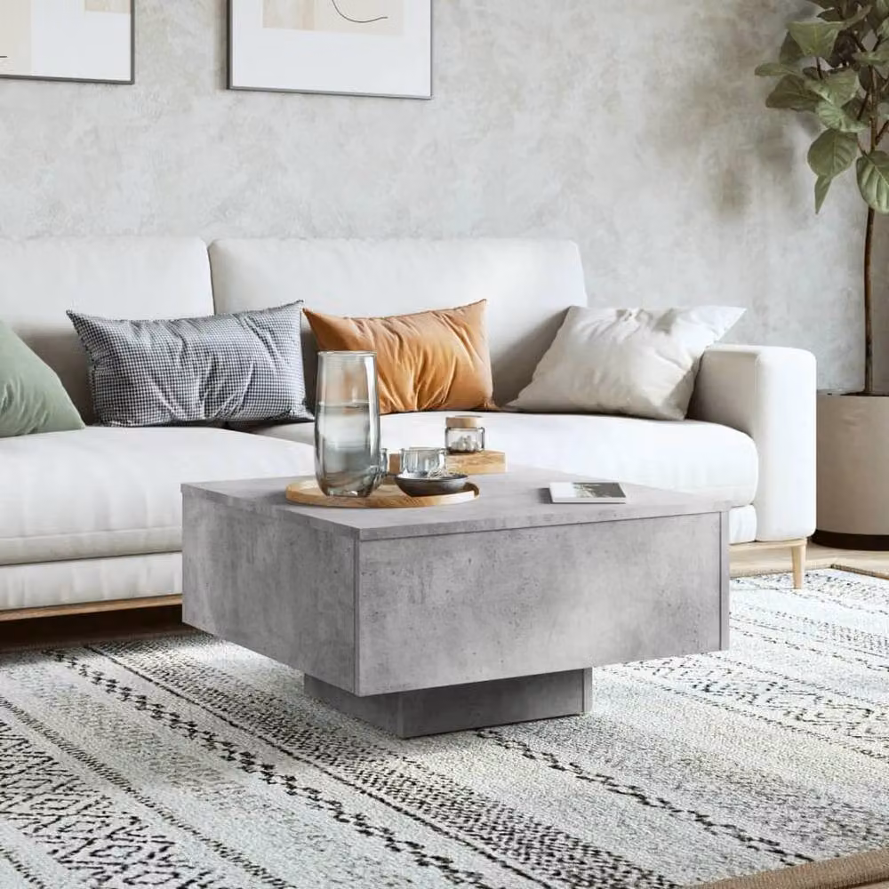 Berkfield Home Concrete Grey Square Coffee Table W/D/H: 60 x 60 x 31.5 cm – 2