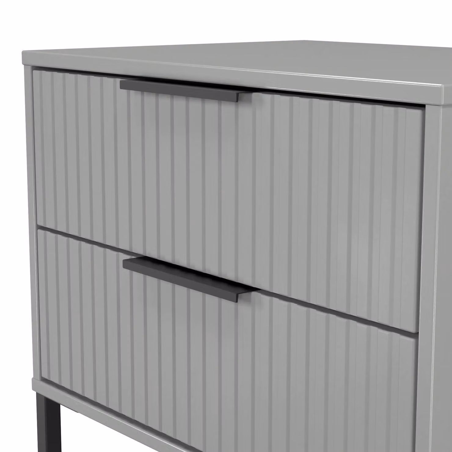 Menai 2 Drawer Side Table in Dark Grey – 3