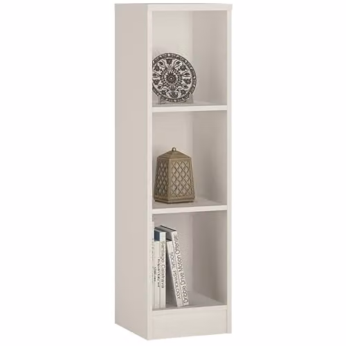 Furniture To Go 4 You Medium Narrow Bookcase in White with Adjustable Shelves