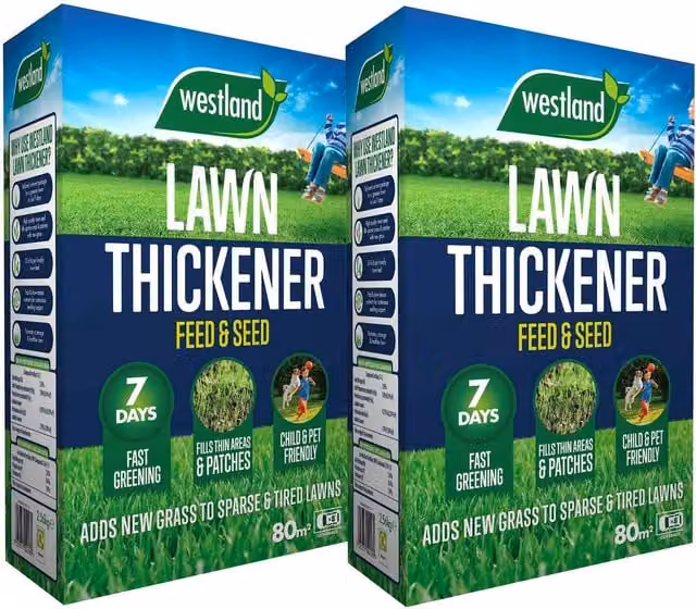 Marshalls Garden Aftercut Lawn Thickener Seed and Feed Twin Pack for 160 m2
