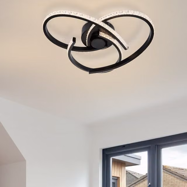 COSYLYTE Moora 3 Light Integrated LED Ceiling Light in Matt Black