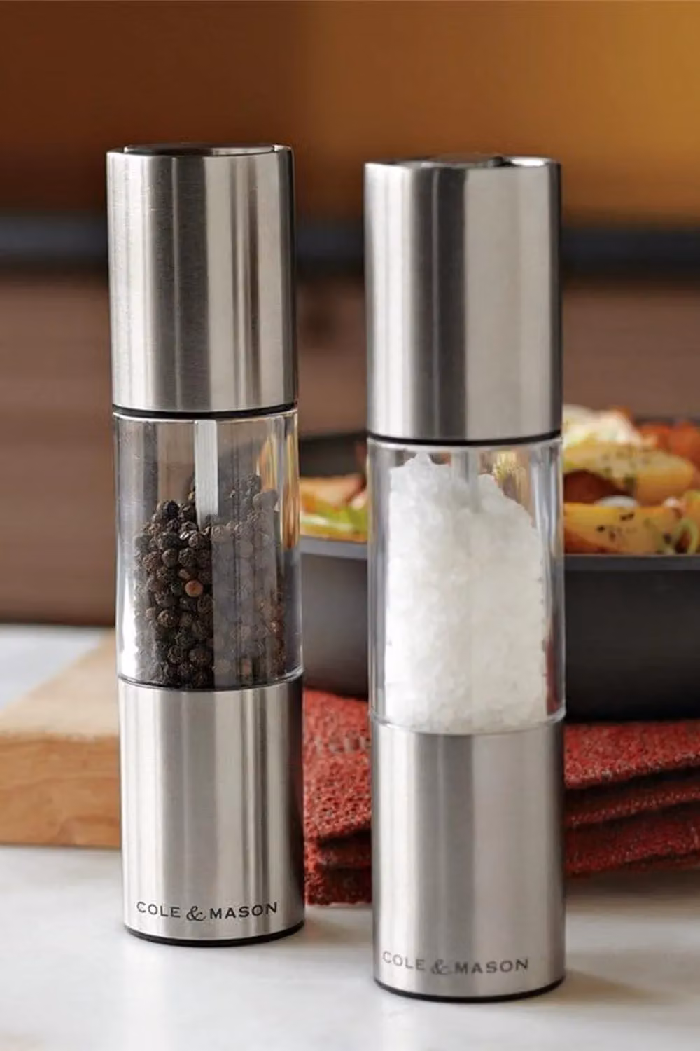 Cole & Mason Oslo Precision+ Salt and Pepper Mill Set in Silver and Transparent – 7