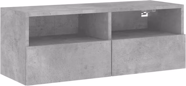 Berkfield Home Wall Mounted TV Cabinet in Concrete Grey, W: 80 cm, D: 30 cm, H: 30 cm – 1