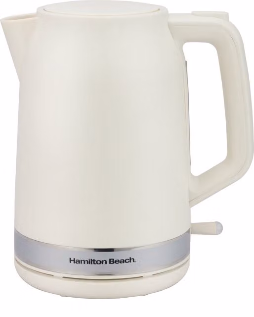 Hamilton Beach 1.7 l Kettle in Beige and White with Auto Shut-off