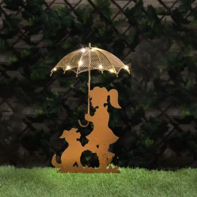 Betley Butterfly Solar Fairy Stake Light in Brown and Bronze, H: 20 cm, W: 17.5 cm, D: 44 cm
