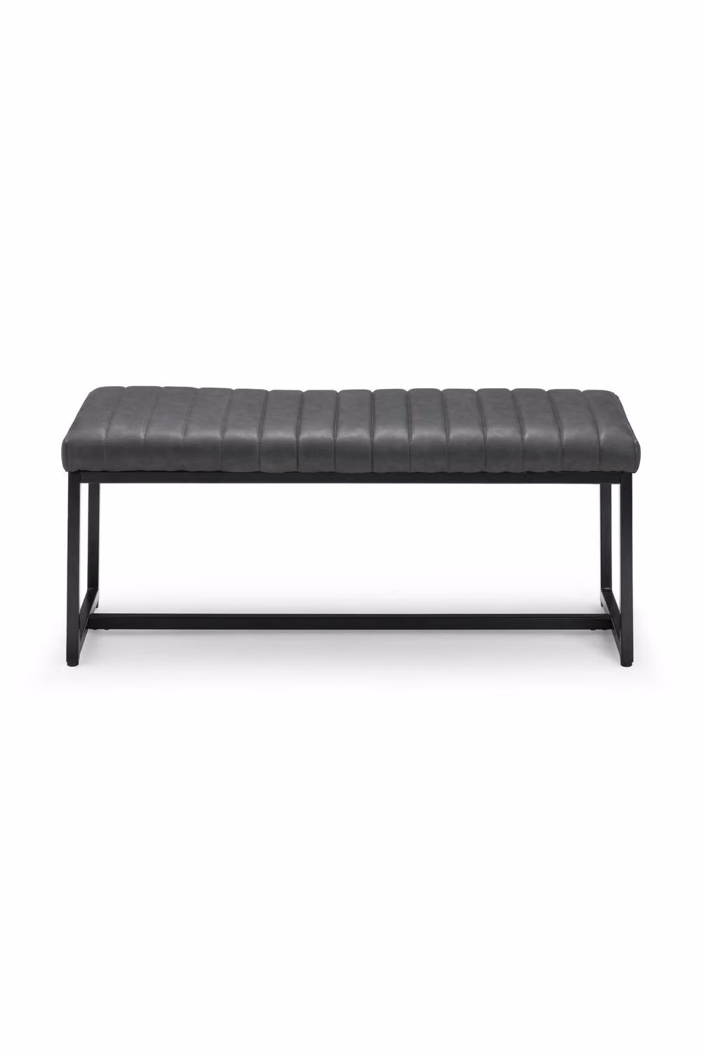 Julian Bowen Soho 2 Seater Upholstered Dining Bench in Black Faux Leather, W: 121 cm, H: 47 cm, D: 41 cm – 5