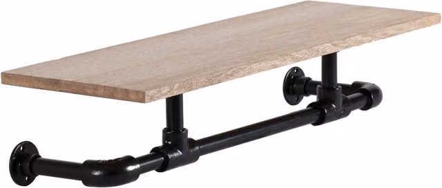 MH London Vittel Pipe Wall Shelf in Brown Wood