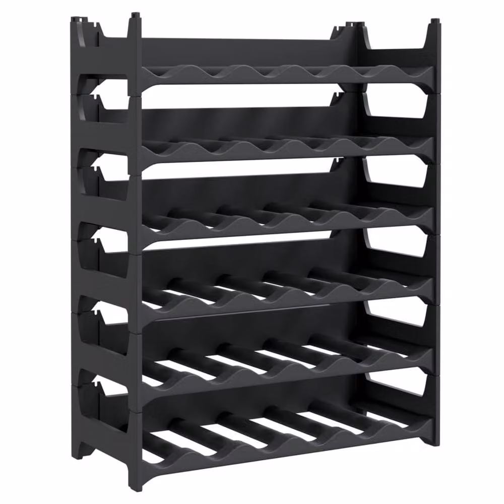 Berkfield Home Stackable Stable Wine Rack for 36 Bottles in Black Anthracite Matt – 3