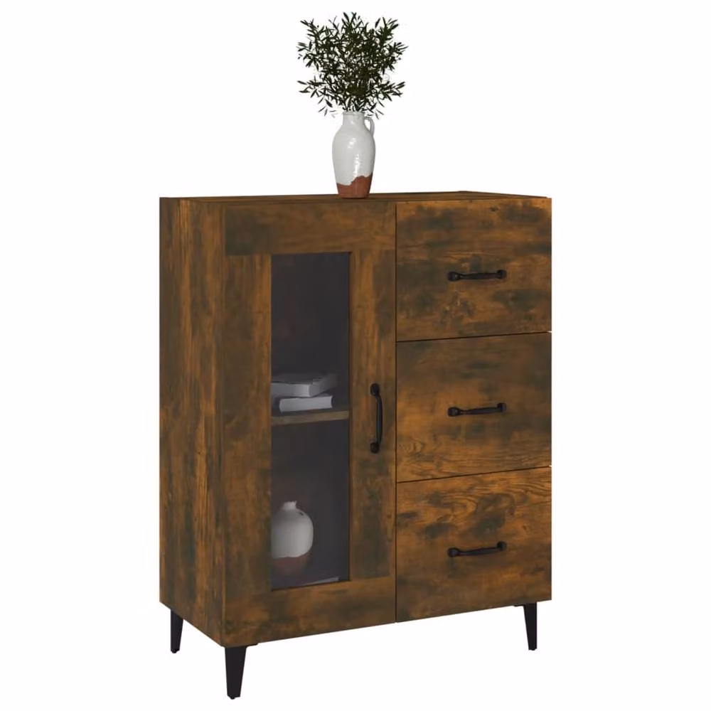Berkfield Home Smoked Oak Sideboard in Brown, W/D/H: 69.5 x 34 x 90 cm – 3