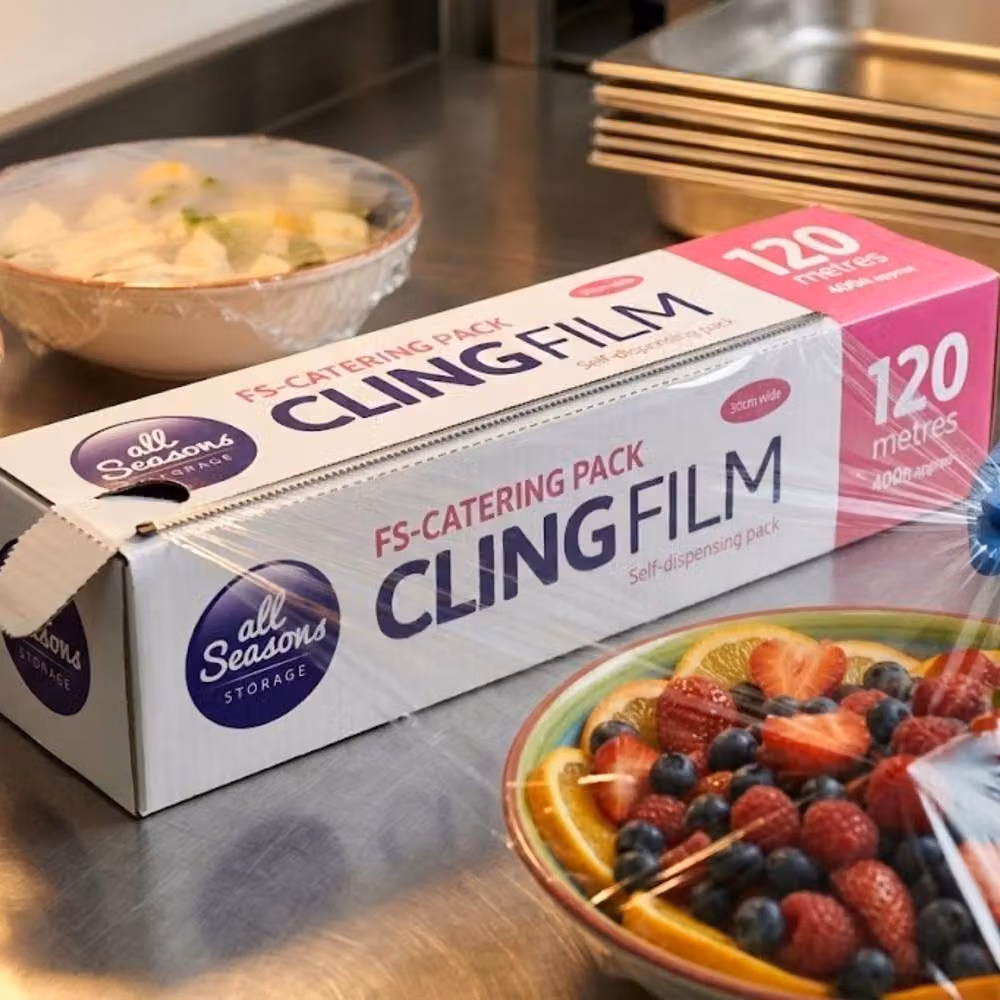 Bedsland FS Catering Cling Film Food Wrap in Transparent with Dispensing Box, 30 cm x 120 m – 2