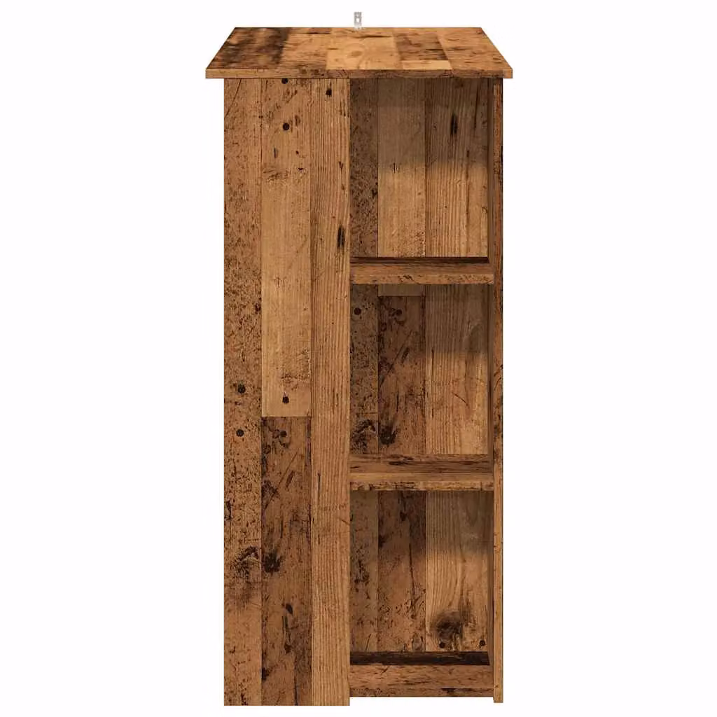 Berkfield Home Bar Table with Shelf in Brown Old Wood, W/D/H: 102 x 50 x 103.5 cm – 4
