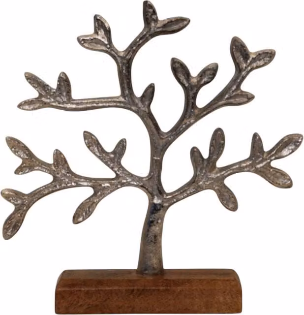 Four Candle Silver Nickel Tree of Life 4-Candle Wall Decor, Height: 22 cm – 1