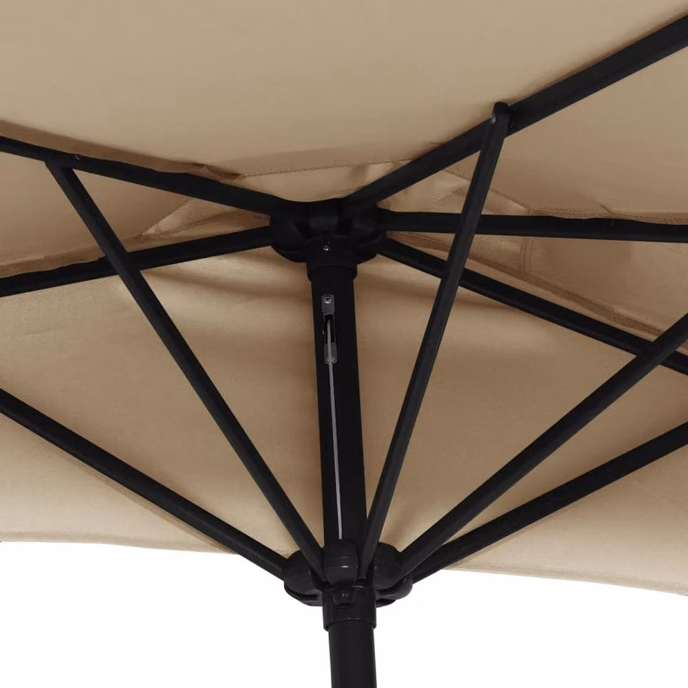 Berkfield Home Balcony Parasol with Aluminium Pole in Beige, W/D/H: 270 x 144 x 144 cm – 3