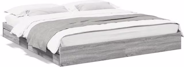 Berkfield Home Bed Frame with Drawers in Grey Sonoma, 200 x 200 cm